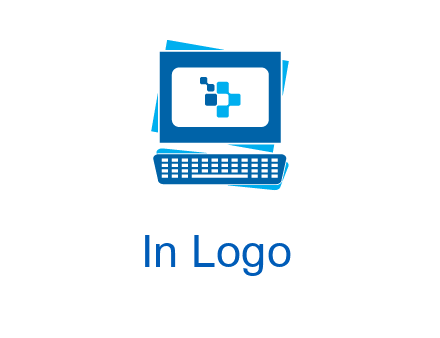 pixel in monitor and keyboard IT logo