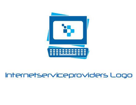 pixel in monitor and keyboard IT logo