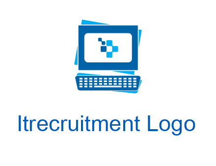 pixel in monitor and keyboard IT logo