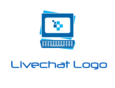 pixel in monitor and keyboard IT logo