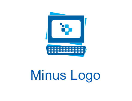 pixel in monitor and keyboard IT logo