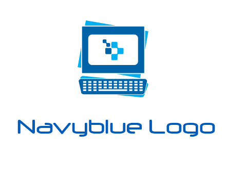 pixel in monitor and keyboard IT logo