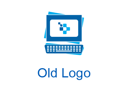 pixel in monitor and keyboard IT logo