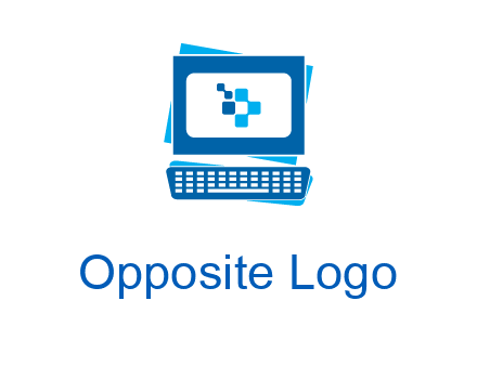 pixel in monitor and keyboard IT logo