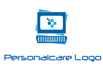 pixel in monitor and keyboard IT logo