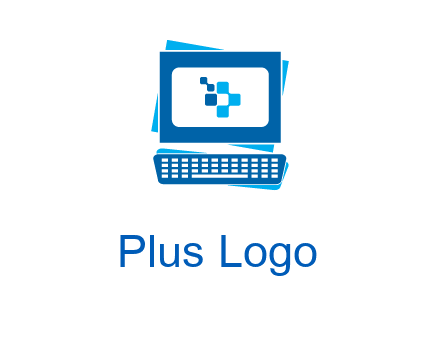 pixel in monitor and keyboard IT logo