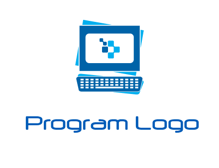 pixel in monitor and keyboard IT logo