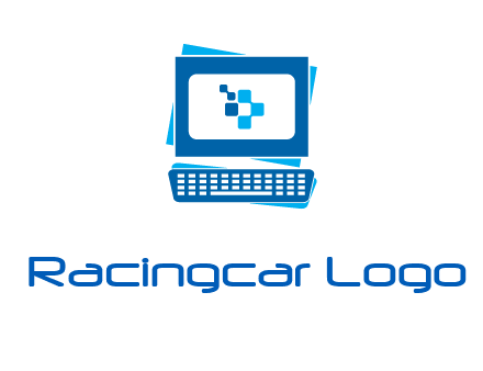 pixel in monitor and keyboard IT logo