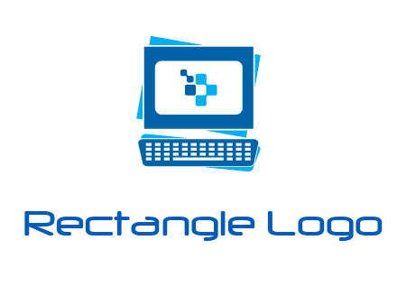 pixel in monitor and keyboard IT logo