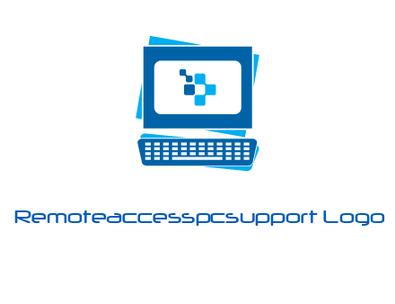 pixel in monitor and keyboard IT logo