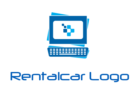 pixel in monitor and keyboard IT logo
