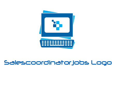 pixel in monitor and keyboard IT logo