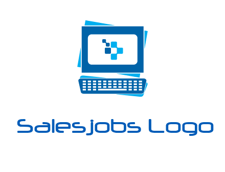 pixel in monitor and keyboard IT logo