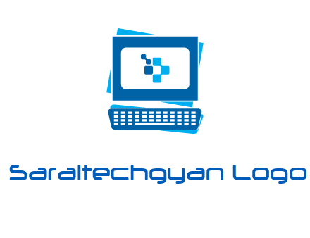 pixel in monitor and keyboard IT logo