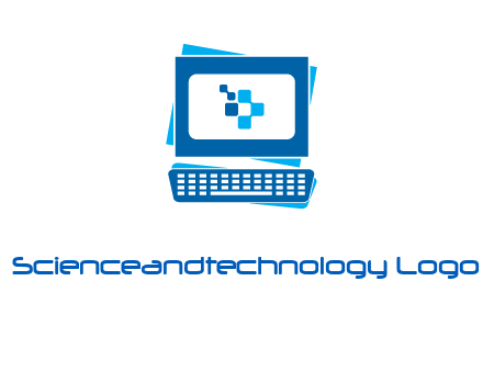 pixel in monitor and keyboard IT logo