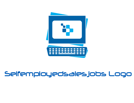 pixel in monitor and keyboard IT logo