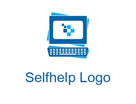pixel in monitor and keyboard IT logo