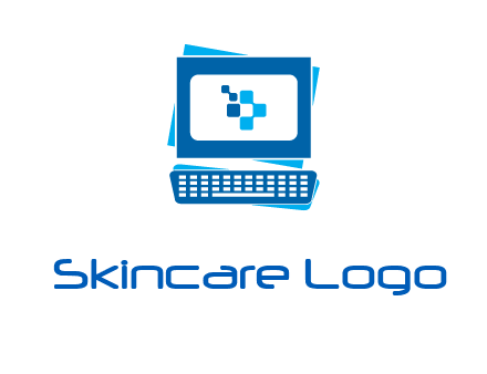 pixel in monitor and keyboard IT logo