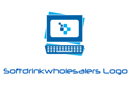 pixel in monitor and keyboard IT logo