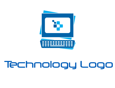 pixel in monitor and keyboard IT logo