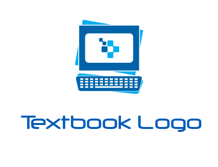 pixel in monitor and keyboard IT logo