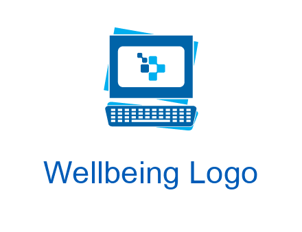 pixel in monitor and keyboard IT logo
