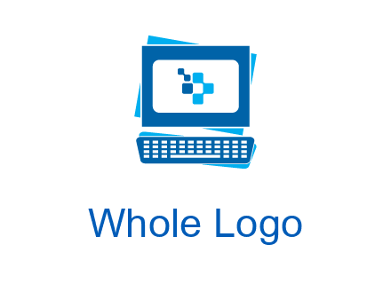 pixel in monitor and keyboard IT logo