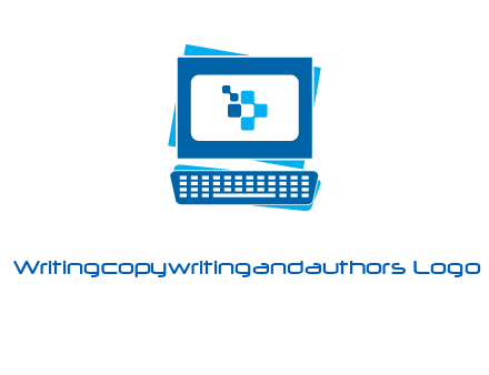 pixel in monitor and keyboard IT logo