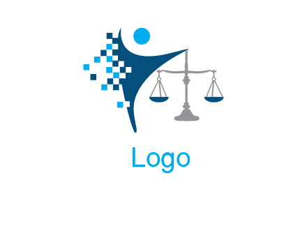 swoosh person and balance IT law logo