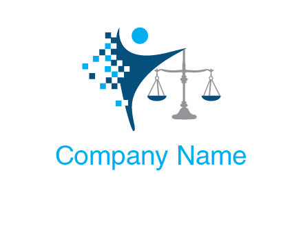 swoosh person and balance IT law logo