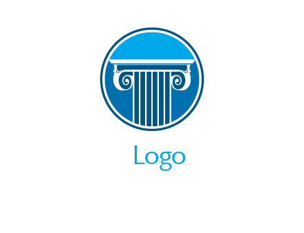 ornate pillar top in circle legal logo