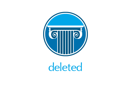 ornate pillar top in circle legal logo