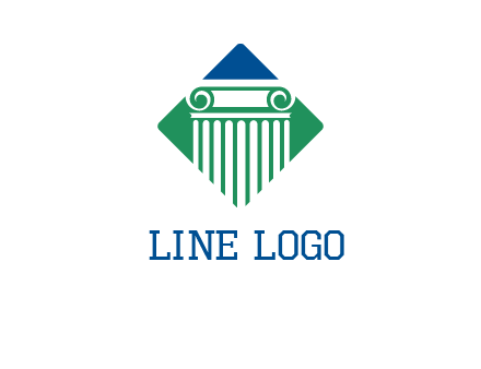 ornate pillar in square legal logo