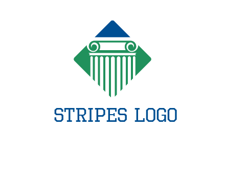 ornate pillar in square legal logo