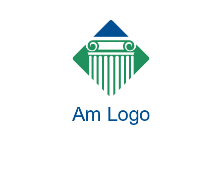 ornate pillar in square legal logo