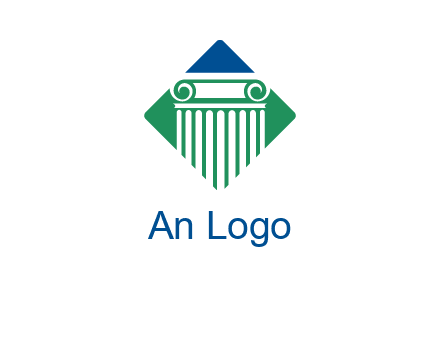 ornate pillar in square legal logo