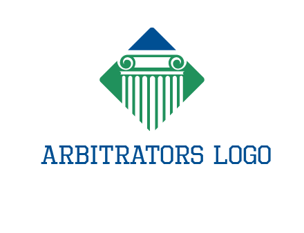 ornate pillar in square legal logo