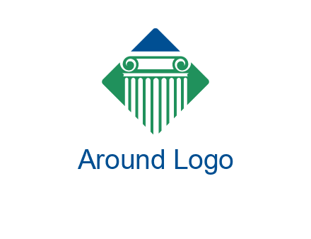 ornate pillar in square legal logo