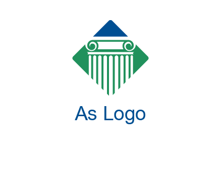 ornate pillar in square legal logo