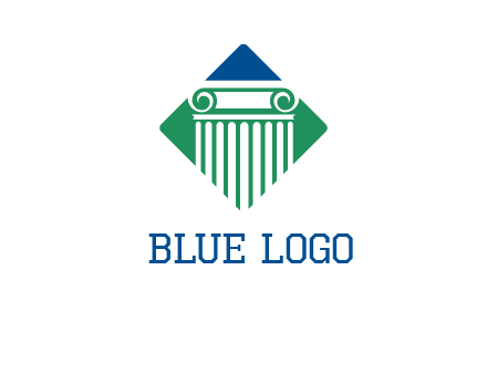 ornate pillar in square legal logo