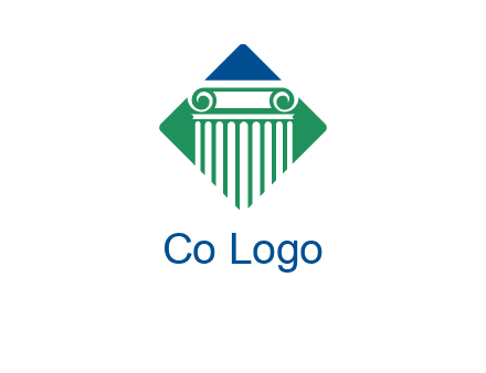 ornate pillar in square legal logo