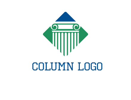 ornate pillar in square legal logo