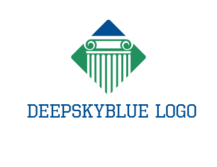 ornate pillar in square legal logo