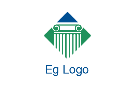 ornate pillar in square legal logo