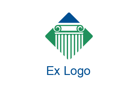 ornate pillar in square legal logo