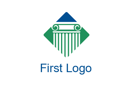 ornate pillar in square legal logo