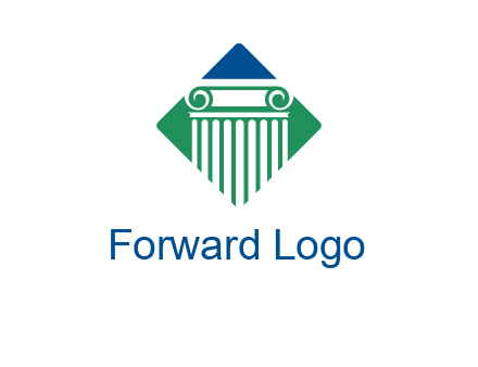ornate pillar in square legal logo