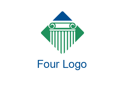 ornate pillar in square legal logo