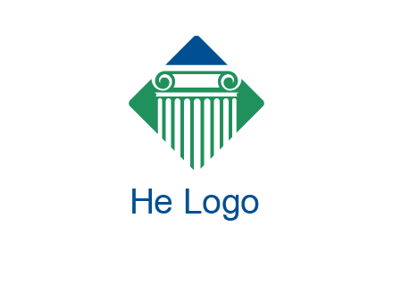 ornate pillar in square legal logo