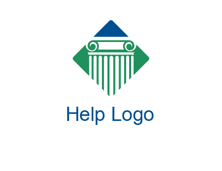 ornate pillar in square legal logo